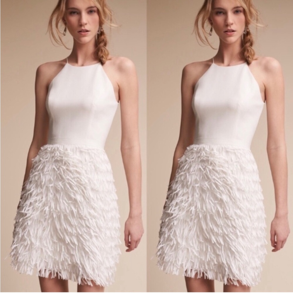 Bhldn Aidan Mattox Promenade Fringe Mini Dress